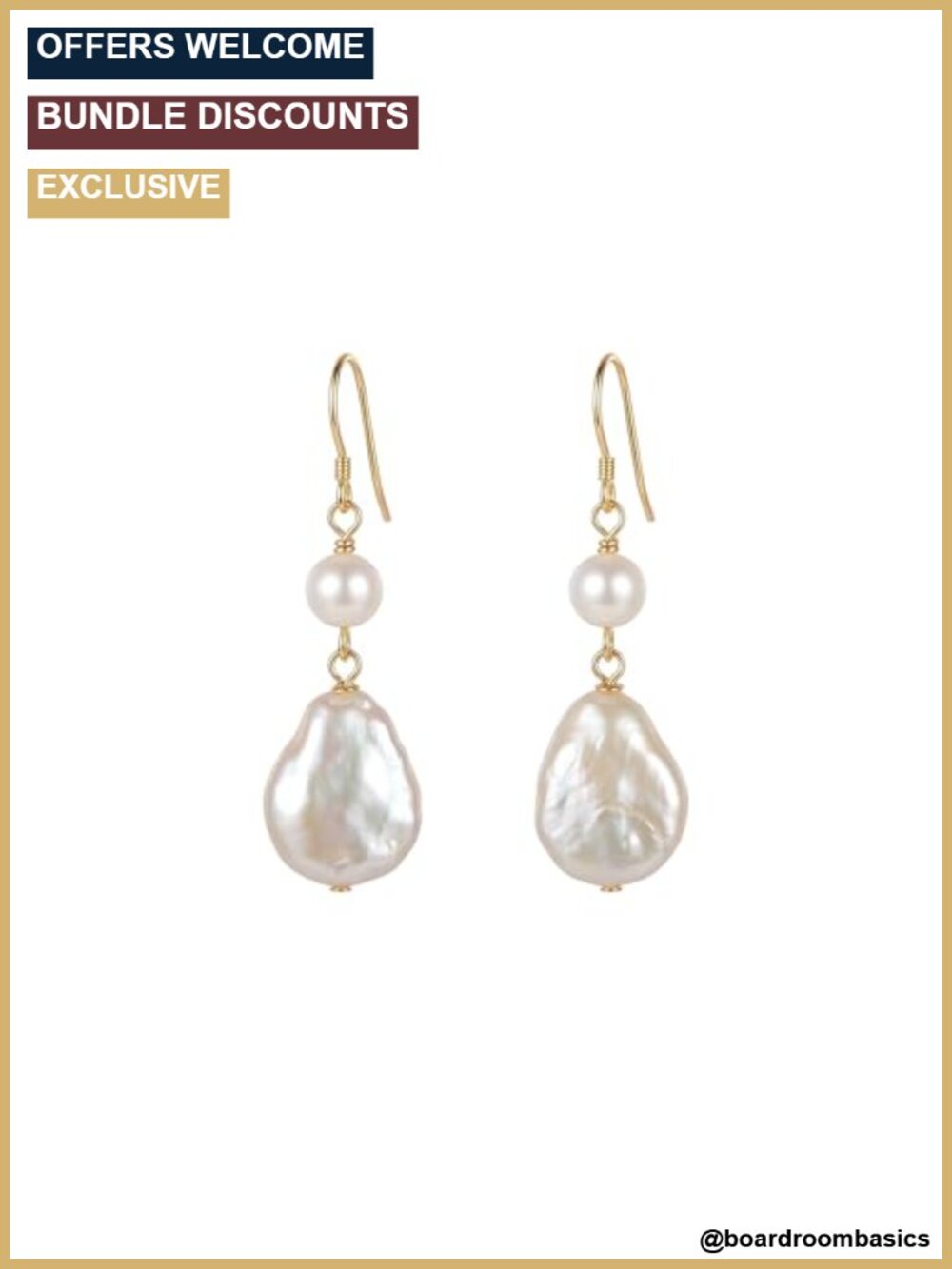 Freshwater Pearl Dangle Drop Earrings Baroque Bridal Wedding